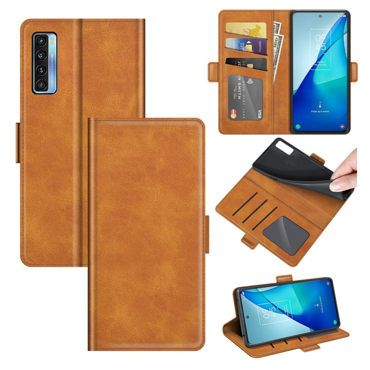 For TCL 20S / 20 5G / 20L Dual-side Magnetic Buckle Horizontal Flip Leather Case with Holder & Card Slots & Wallet(Yellow) - TCL by buy2fix | Online Shopping UK | buy2fix