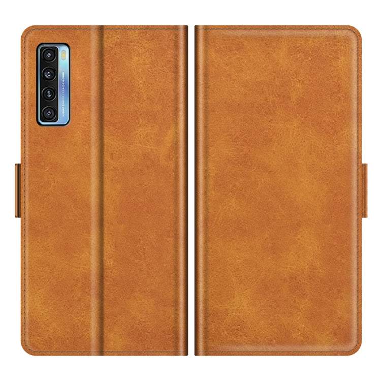 For TCL 20S / 20 5G / 20L Dual-side Magnetic Buckle Horizontal Flip Leather Case with Holder & Card Slots & Wallet(Yellow) - TCL by buy2fix | Online Shopping UK | buy2fix