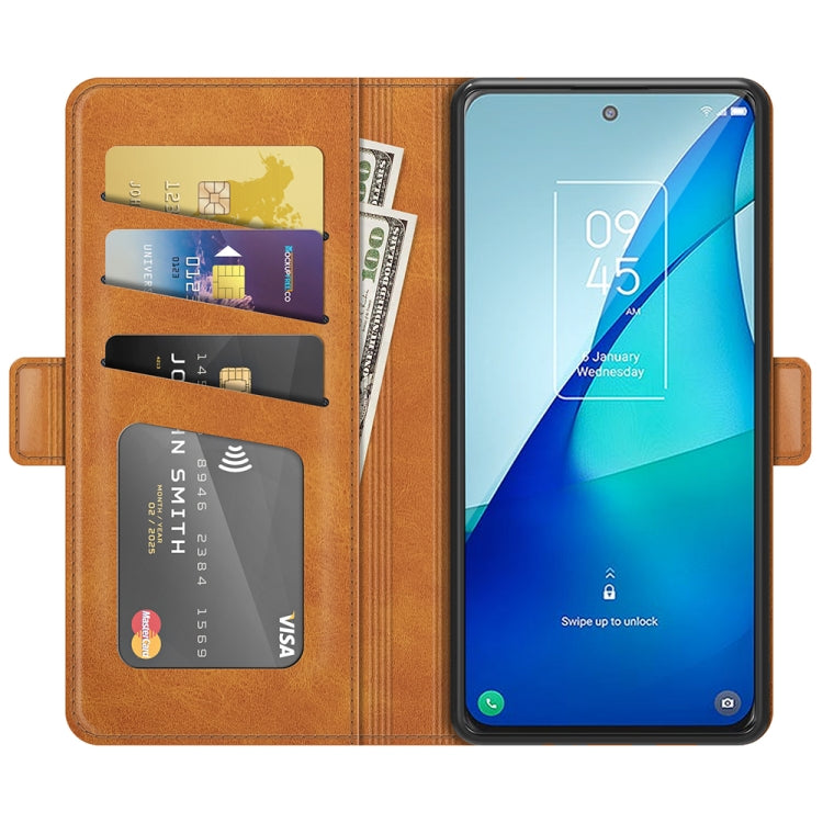 For TCL 20S / 20 5G / 20L Dual-side Magnetic Buckle Horizontal Flip Leather Case with Holder & Card Slots & Wallet(Yellow) - TCL by buy2fix | Online Shopping UK | buy2fix