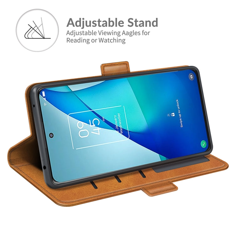 For TCL 20S / 20 5G / 20L Dual-side Magnetic Buckle Horizontal Flip Leather Case with Holder & Card Slots & Wallet(Yellow) - TCL by buy2fix | Online Shopping UK | buy2fix