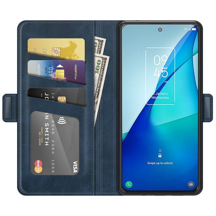 For TCL 20S / 20 5G / 20L Dual-side Magnetic Buckle Horizontal Flip Leather Case with Holder & Card Slots & Wallet(Blue) - TCL by buy2fix | Online Shopping UK | buy2fix