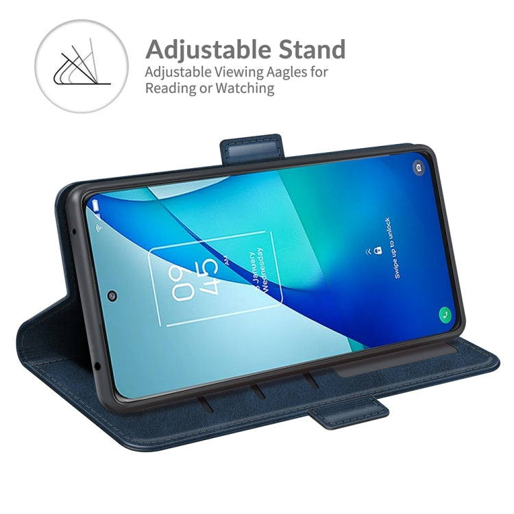 For TCL 20S / 20 5G / 20L Dual-side Magnetic Buckle Horizontal Flip Leather Case with Holder & Card Slots & Wallet(Blue) - TCL by buy2fix | Online Shopping UK | buy2fix