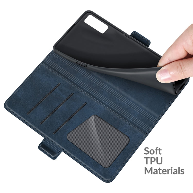 For TCL 20S / 20 5G / 20L Dual-side Magnetic Buckle Horizontal Flip Leather Case with Holder & Card Slots & Wallet(Blue) - TCL by buy2fix | Online Shopping UK | buy2fix