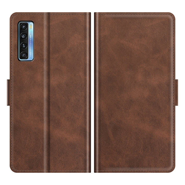 For TCL 20S / 20 5G / 20L Dual-side Magnetic Buckle Horizontal Flip Leather Case with Holder & Card Slots & Wallet(Brown) - TCL by buy2fix | Online Shopping UK | buy2fix