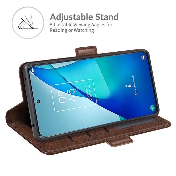 For TCL 20S / 20 5G / 20L Dual-side Magnetic Buckle Horizontal Flip Leather Case with Holder & Card Slots & Wallet(Brown) - TCL by buy2fix | Online Shopping UK | buy2fix