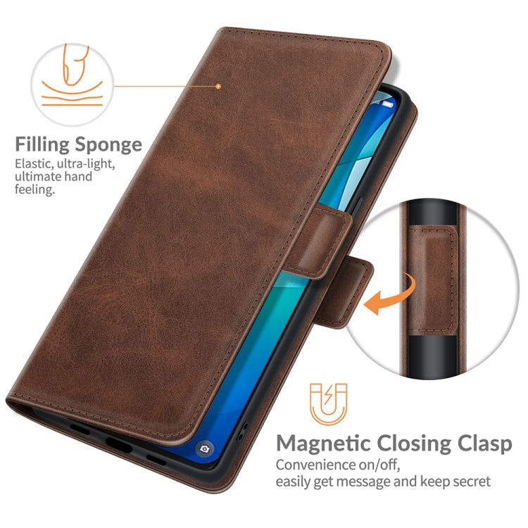 For TCL 20S / 20 5G / 20L Dual-side Magnetic Buckle Horizontal Flip Leather Case with Holder & Card Slots & Wallet(Brown) - TCL by buy2fix | Online Shopping UK | buy2fix