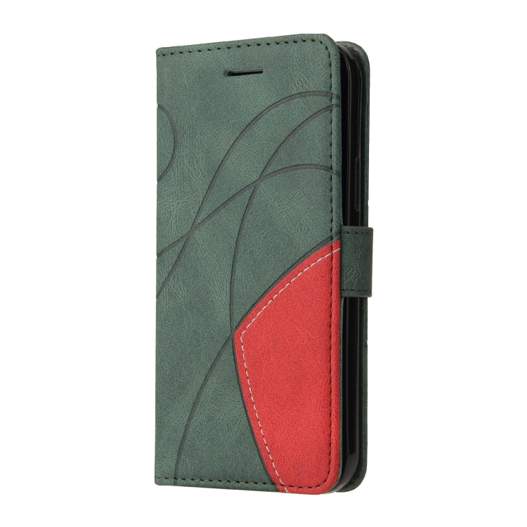 For Xiaomi Redmi 9A Dual-color Splicing Horizontal Flip PU Leather Case with Holder & Card Slots & Wallet(Green) - Xiaomi Cases by buy2fix | Online Shopping UK | buy2fix