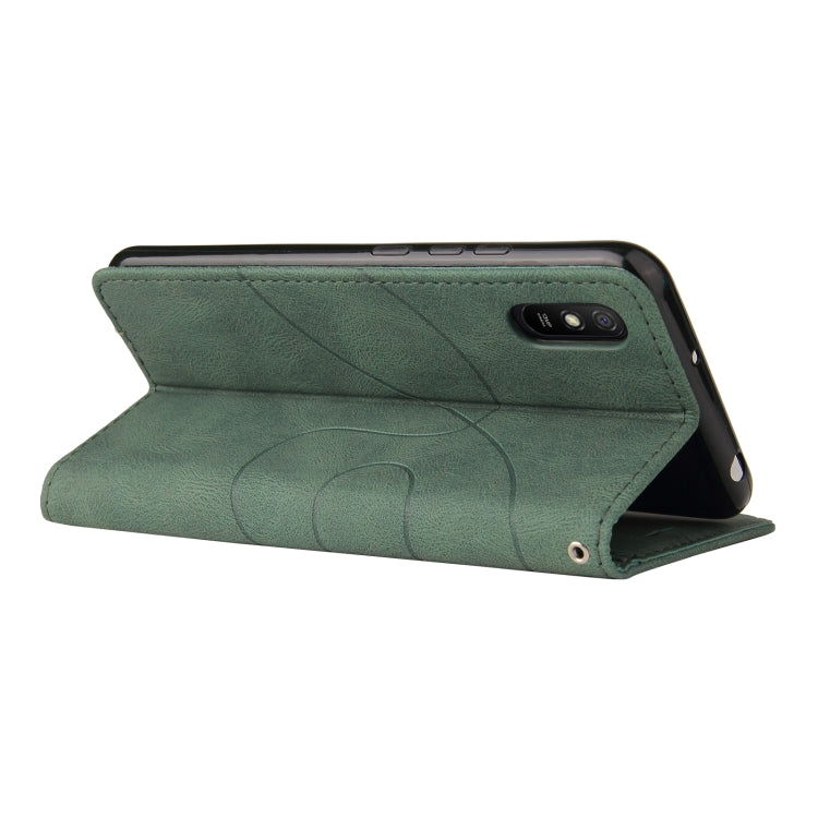 For Xiaomi Redmi 9A Dual-color Splicing Horizontal Flip PU Leather Case with Holder & Card Slots & Wallet(Green) - Xiaomi Cases by buy2fix | Online Shopping UK | buy2fix