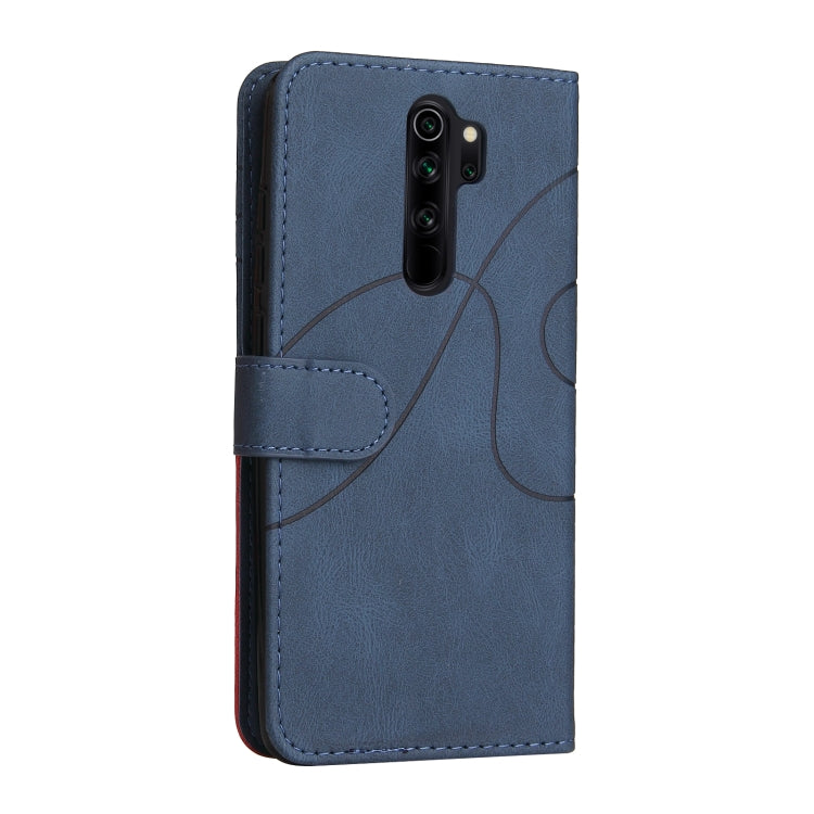 For Xiaomi Redmi Note 8 Pro Dual-color Splicing Horizontal Flip PU Leather Case with Holder & Card Slots & Wallet(Blue) - Xiaomi Cases by buy2fix | Online Shopping UK | buy2fix