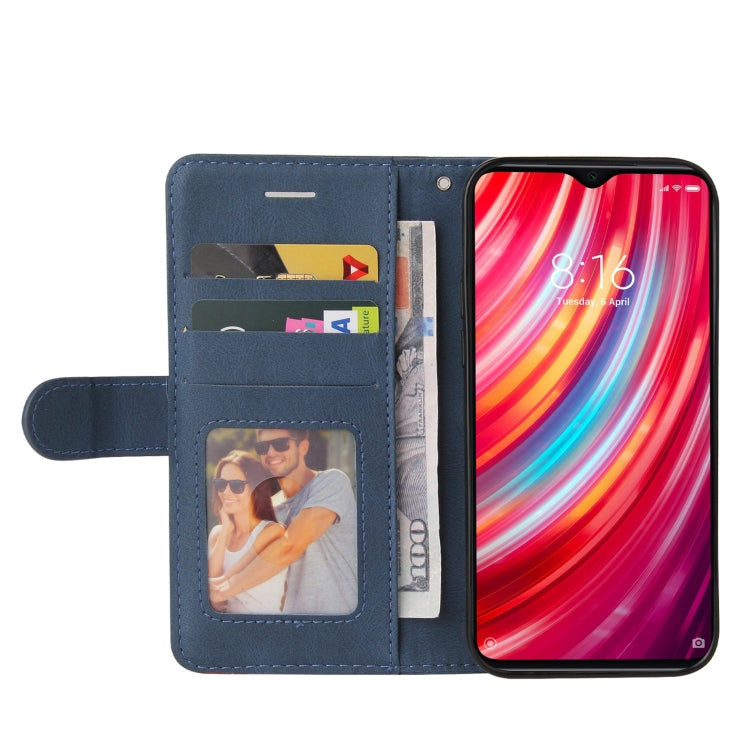 For Xiaomi Redmi Note 8 Pro Dual-color Splicing Horizontal Flip PU Leather Case with Holder & Card Slots & Wallet(Blue) - Xiaomi Cases by buy2fix | Online Shopping UK | buy2fix