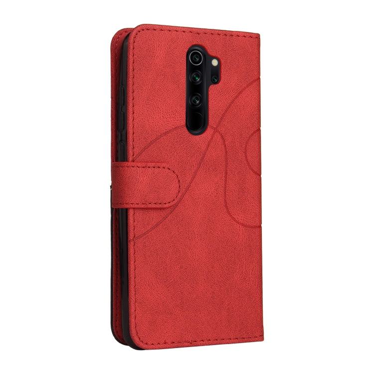 For Xiaomi Redmi Note 8 Pro Dual-color Splicing Horizontal Flip PU Leather Case with Holder & Card Slots & Wallet(Red) - Xiaomi Cases by buy2fix | Online Shopping UK | buy2fix