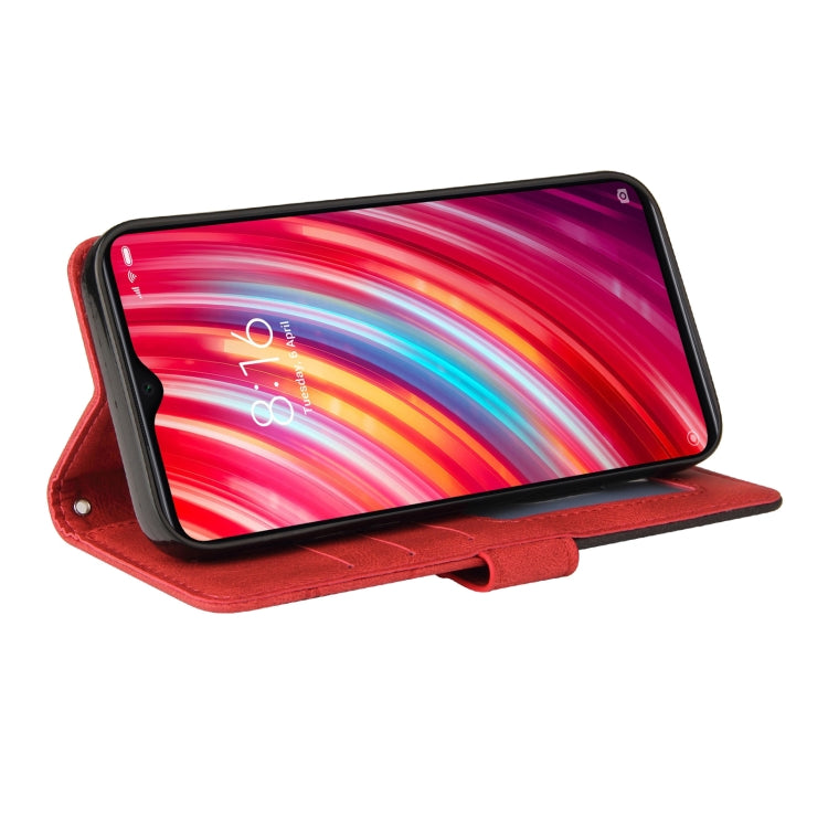 For Xiaomi Redmi Note 8 Pro Dual-color Splicing Horizontal Flip PU Leather Case with Holder & Card Slots & Wallet(Red) - Xiaomi Cases by buy2fix | Online Shopping UK | buy2fix