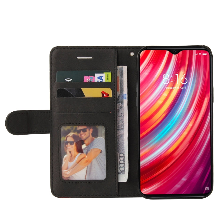 For Xiaomi Redmi Note 8 Pro Dual-color Splicing Horizontal Flip PU Leather Case with Holder & Card Slots & Wallet(Black) - Xiaomi Cases by buy2fix | Online Shopping UK | buy2fix