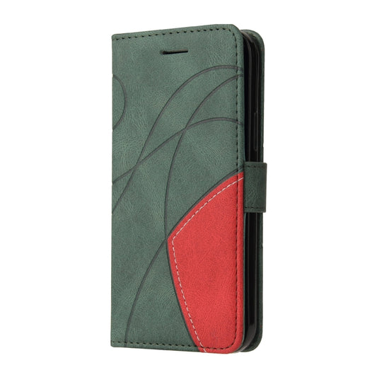 For Xiaomi Redmi Note 8 Pro Dual-color Splicing Horizontal Flip PU Leather Case with Holder & Card Slots & Wallet(Green) by buy2fix