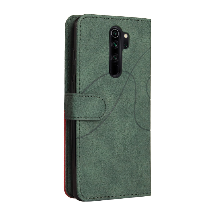 For Xiaomi Redmi Note 8 Pro Dual-color Splicing Horizontal Flip PU Leather Case with Holder & Card Slots & Wallet(Green) - Xiaomi Cases by buy2fix | Online Shopping UK | buy2fix