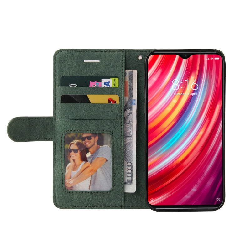 For Xiaomi Redmi Note 8 Pro Dual-color Splicing Horizontal Flip PU Leather Case with Holder & Card Slots & Wallet(Green) - Xiaomi Cases by buy2fix | Online Shopping UK | buy2fix
