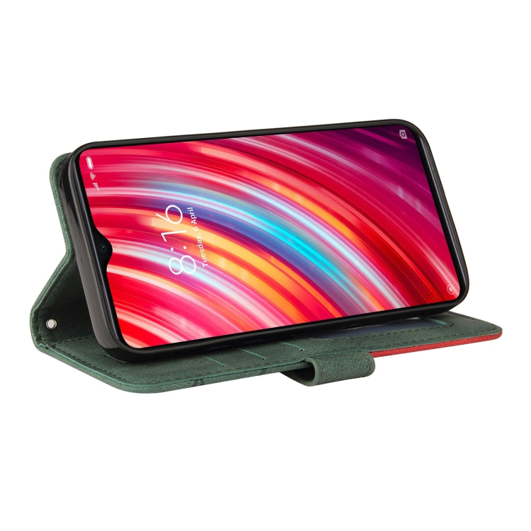For Xiaomi Redmi Note 8 Pro Dual-color Splicing Horizontal Flip PU Leather Case with Holder & Card Slots & Wallet(Green) - Xiaomi Cases by buy2fix | Online Shopping UK | buy2fix
