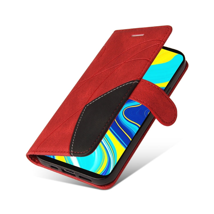 For Xiaomi Redmi Note 9 Pro / Note 9 Pro Max Dual-color Splicing Horizontal Flip PU Leather Case with Holder & Card Slots & Wallet(Red) - Xiaomi Cases by buy2fix | Online Shopping UK | buy2fix