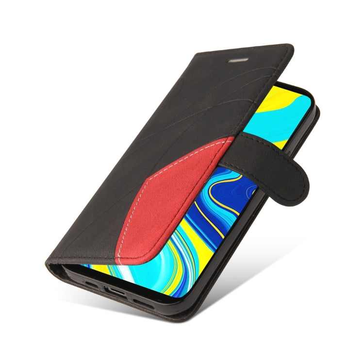 For Xiaomi Redmi Note 9 Pro / Note 9 Pro Max Dual-color Splicing Horizontal Flip PU Leather Case with Holder & Card Slots & Wallet(Black) - Xiaomi Cases by buy2fix | Online Shopping UK | buy2fix