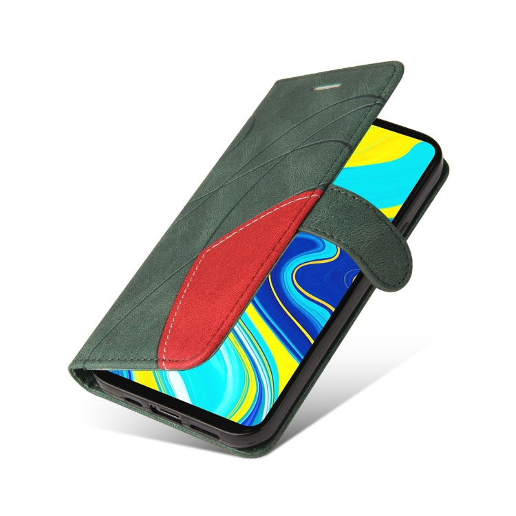 For Xiaomi Redmi Note 9 Pro / Note 9 Pro Max Dual-color Splicing Horizontal Flip PU Leather Case with Holder & Card Slots & Wallet(Green) - Xiaomi Cases by buy2fix | Online Shopping UK | buy2fix