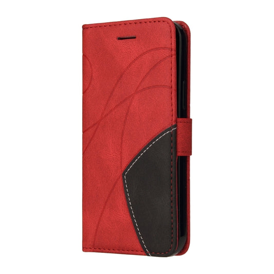 For Xiaomi Mi 10T Lite 5G Dual-color Splicing Horizontal Flip PU Leather Case with Holder & Card Slots & Wallet(Red) by buy2fix