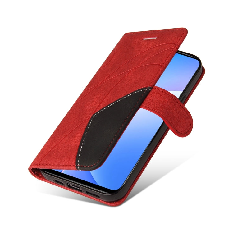 For Xiaomi Mi 10T Lite 5G Dual-color Splicing Horizontal Flip PU Leather Case with Holder & Card Slots & Wallet(Red) - Xiaomi Cases by buy2fix | Online Shopping UK | buy2fix