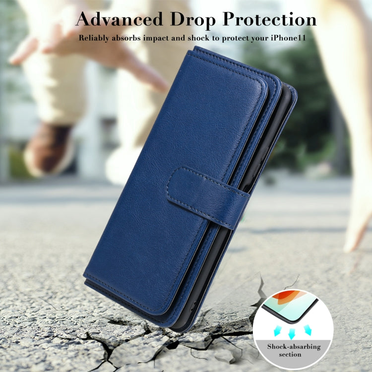 For Xiaomi Redmi Note 10 Pro Multifunctional Magnetic Copper Buckle Horizontal Flip Solid Color Leather Case with 10 Card Slots & Wallet & Holder & Photo Frame(Dark Green) - Xiaomi Cases by buy2fix | Online Shopping UK | buy2fix