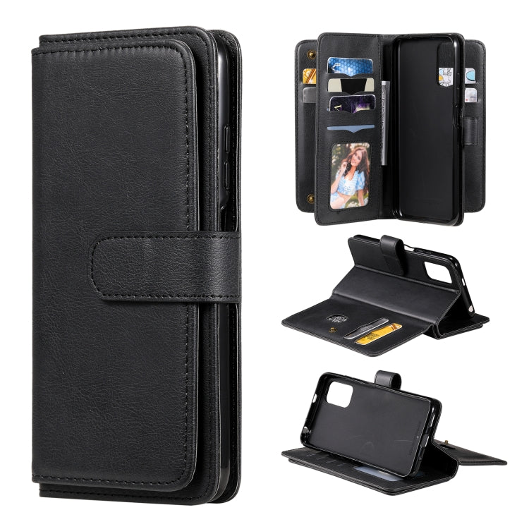 For Xiaomi Redmi Note 10 5G Multifunctional Magnetic Copper Buckle Horizontal Flip Solid Color Leather Case with 10 Card Slots & Wallet & Holder & Photo Frame(Black) - Xiaomi Cases by buy2fix | Online Shopping UK | buy2fix