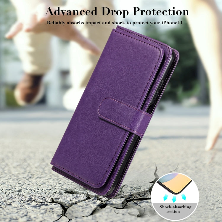 For Xiaomi Redmi Note 10 5G Multifunctional Magnetic Copper Buckle Horizontal Flip Solid Color Leather Case with 10 Card Slots & Wallet & Holder & Photo Frame(Black) - Xiaomi Cases by buy2fix | Online Shopping UK | buy2fix