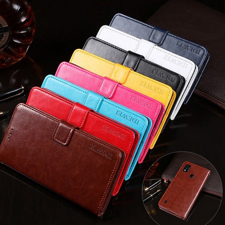 For ZTE Blade A51 idewei Crazy Horse Texture Horizontal Flip Leather Case with Holder & Card Slots & Wallet(Yellow) - ZTE Cases by idewei | Online Shopping UK | buy2fix