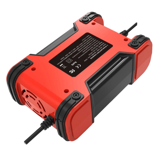 FOXSUR 12A / 12V / 24V Car / Motorcycle 7-stage Lead-acid Battery AGM Charger, Plug Type:EU Plug(Red) by FOXSUR