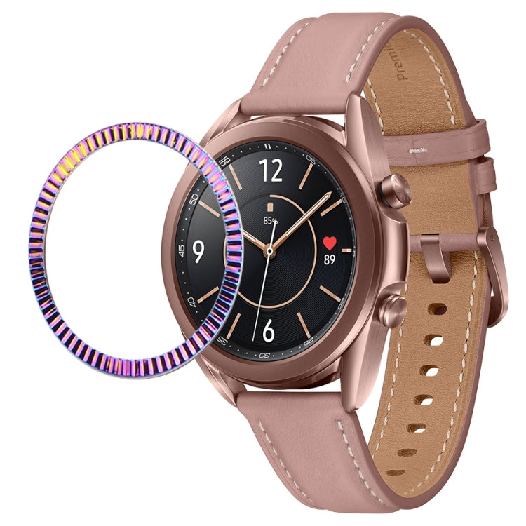 For Samsung Galaxy Watch 3 41mm Smart Watch Wave Texture Bezel Ring(Colorful) - Watch Cases by ENKAY | Online Shopping UK | buy2fix