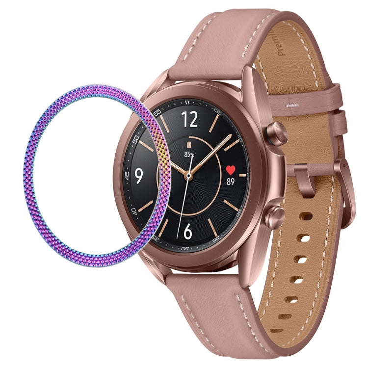 For Samsung Galaxy Watch 3 45mm Smart Watch Rhombus Texture Bezel Ring(Colorful) - Watch Cases by ENKAY | Online Shopping UK | buy2fix