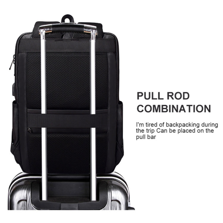 SJ01 Business Casual Computer Backpack with USB Charging Port, Size:13-15 inch Universal(Black) by buy2fix