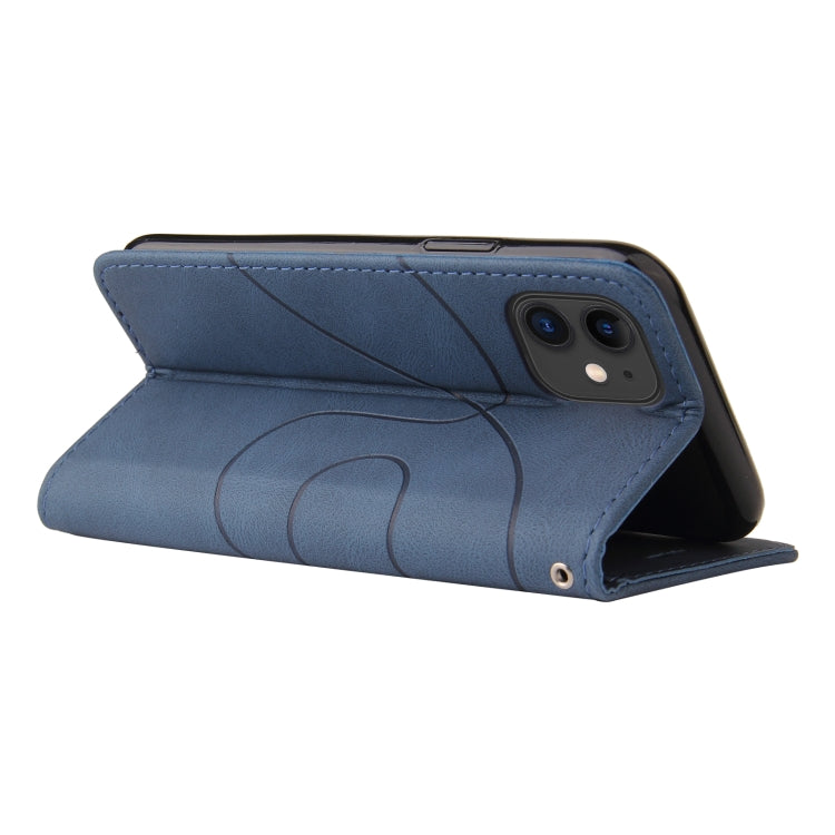 For iPhone 11 Dual-color Splicing Horizontal Flip PU Leather Case with Holder & Card Slots & Wallet (Blue) - iPhone 11 Cases by buy2fix | Online Shopping UK | buy2fix