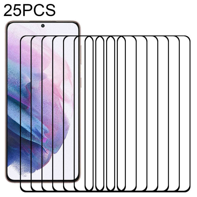 For Samsung Galaxy S21+ 5G 25pcs Full Glue 9H HD 3D Curved Edge Tempered Glass Film(Black) - Galaxy Tempered Glass by buy2fix | Online Shopping UK | buy2fix