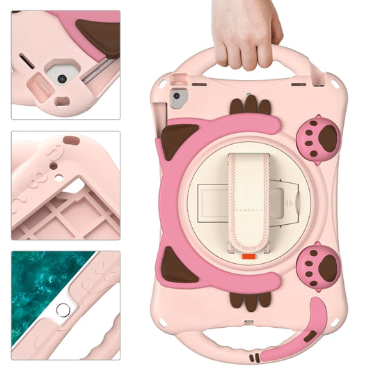Cute Cat King Kids Shockproof Silicone Tablet Case with Holder & Shoulder Strap & Handle For iPad 9.7 2018 / 2017 / Air / Air 2 / Pro 9.7(Pink) by buy2fix