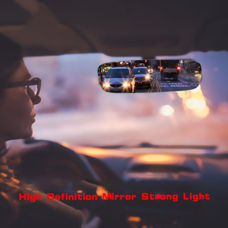 3R-339 Curved Mirror 300mm Car Rearview Retrofit Frameless Clear Large Mirror(White) by 3R