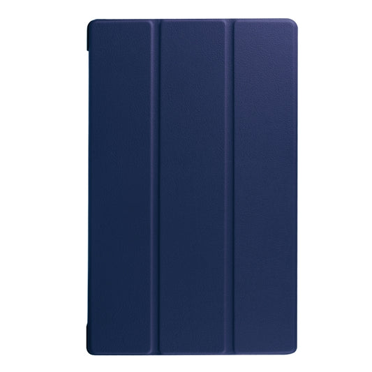 For Amazon Kindle Fire HD 10 2017 / 2019Custer Texture Horizontal Flip Leather Case with Three-folding Holder & Sleep / Wake-up Function(Dark Blue) by buy2fix