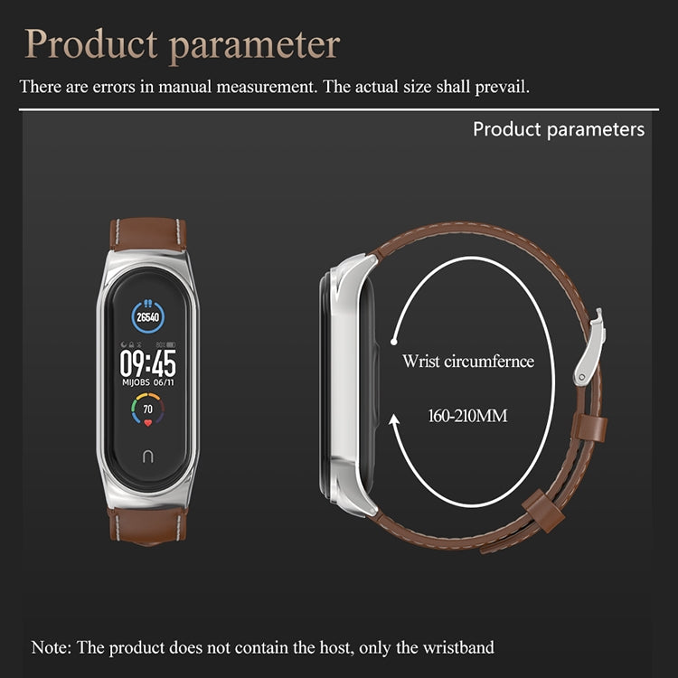For Xiaomi Mi Band 6 / 5 / 4 / 3 Mijobs CS Microfiber Leather Watch Band(Black + Silver) - Watch Bands by MIJOBS | Online Shopping UK | buy2fix