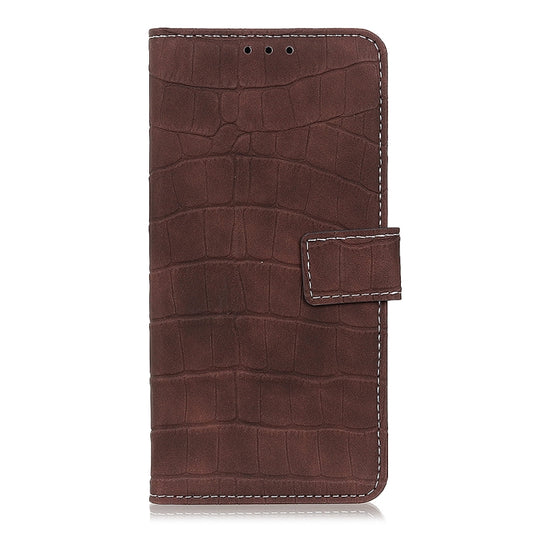 For Samsung Galaxy M32 Crocodile Texture Horizontal Flip Leather Case with Holder & Card Slots & Wallet(Brown) by buy2fix
