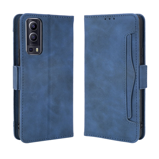 For vivo Y72 5G / iQOO Z3 5G Skin Feel Calf Pattern Horizontal Flip Leather Case with Holder & Card Slots & Photo Frame(Blue) by buy2fix