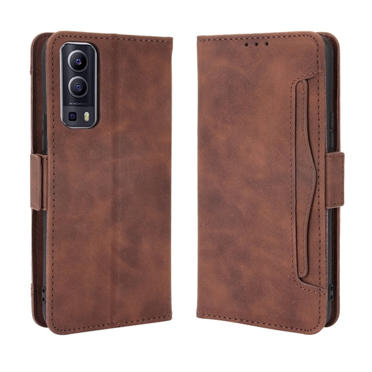 For vivo Y72 5G / iQOO Z3 5G Skin Feel Calf Pattern Horizontal Flip Leather Case with Holder & Card Slots & Photo Frame(Brown) by buy2fix