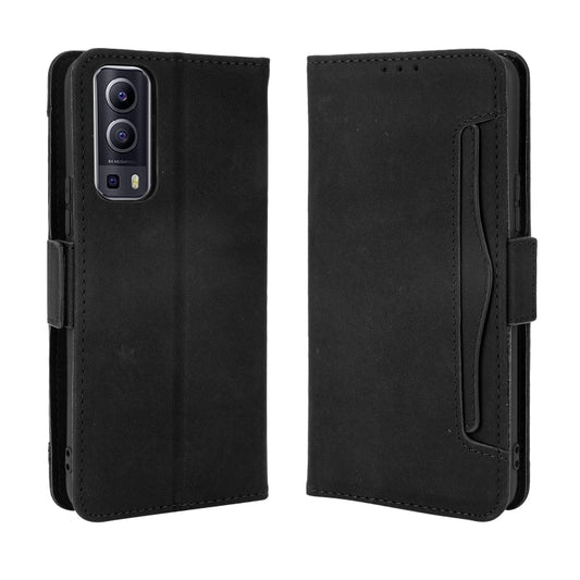 For vivo Y72 5G / iQOO Z3 5G Skin Feel Calf Pattern Horizontal Flip Leather Case with Holder & Card Slots & Photo Frame(Black) by buy2fix