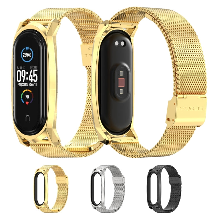 For Xiaomi Mi Band 6 / 5 / 4 / 3 Mijobs Milan Buckle GT Metal Stainless Steel Watch Band(Gold) by MIJOBS