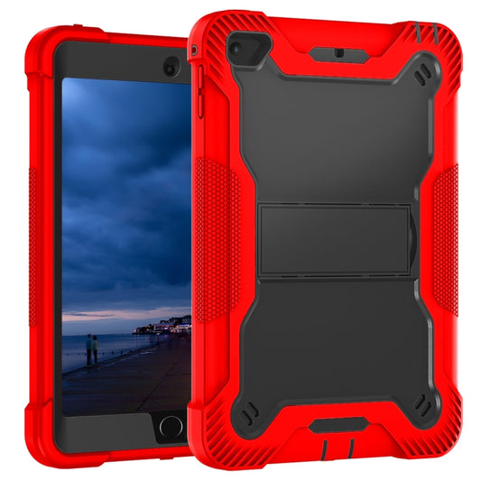 Silicone + PC Shockproof Protective Case with Holder For iPad mini (2019) / mini 4(Red + Black) by buy2fix