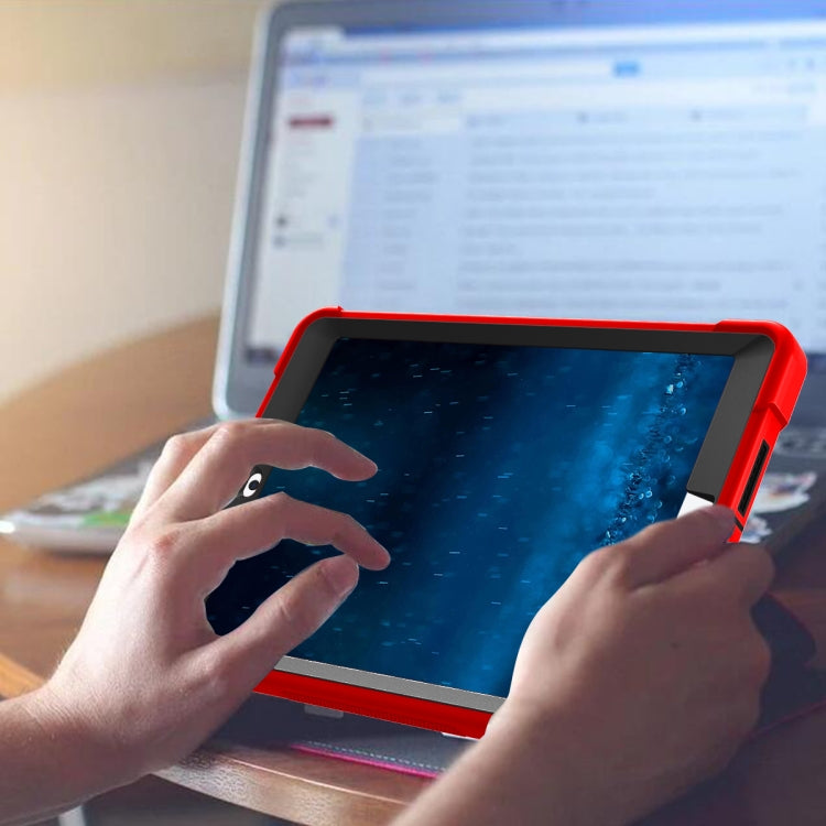 Silicone + PC Shockproof Protective Case with Holder For iPad 9.7 inch (2017/2018)(Red + Black) by buy2fix
