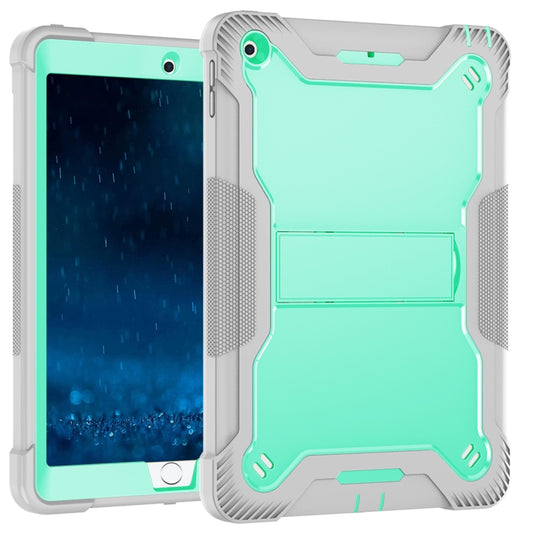 Silicone + PC Shockproof Protective Case with Holder For iPad 9.7 inch (2017/2018)(Gray + Green) by buy2fix