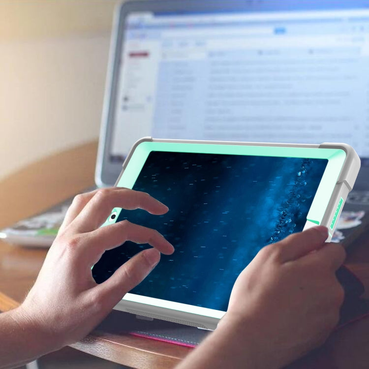 Silicone + PC Shockproof Protective Case with Holder For iPad 9.7 inch (2017/2018)(Gray + Green) by buy2fix