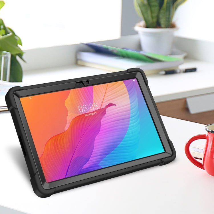 For Huawei MatePad T 10s / 10 Silicone + PC Shockproof Protective Case with Holder(Black) - Huawei by buy2fix | Online Shopping UK | buy2fix